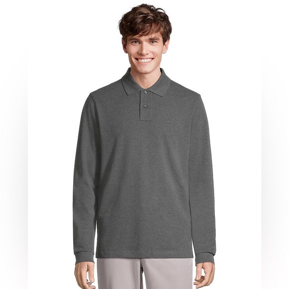 Men’s Hudson North Everyday Long-Sleeve Polo Shirt. Black. Size Large. - Picture 4 of 5